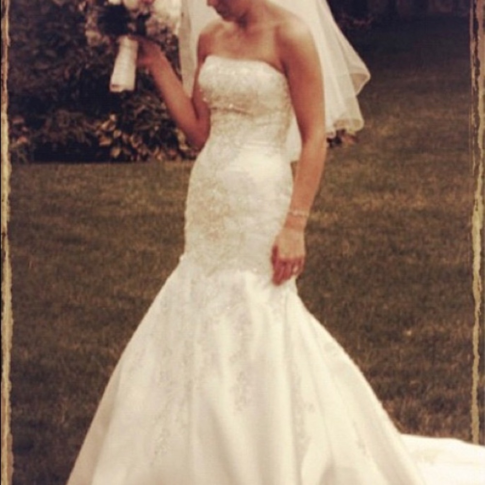 Waters Too Hand beaded, satin bridal gown